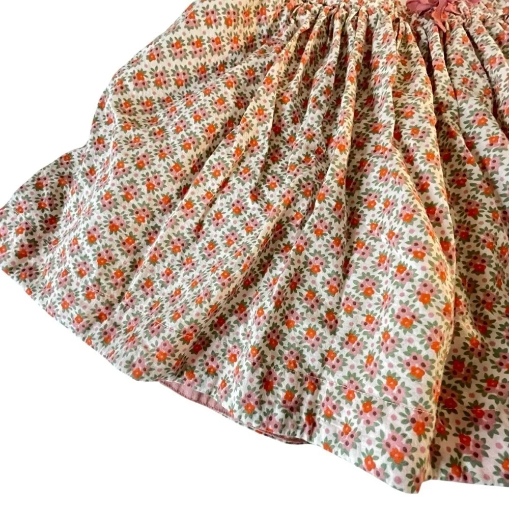 Mini Boden girl’s pink green floral drawstring skirt size 11-12Y